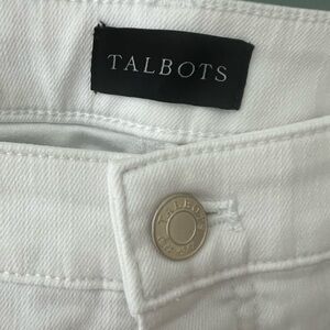 talbots white slim ankle jeans white 18 W woman’s summer stretchy pants